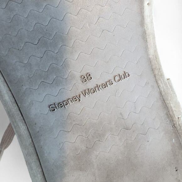 SWC Stepney Workers Club Varden Canvas Ecru High Top Sneaker Size 38 US 7.5 - Picture 9 of 10